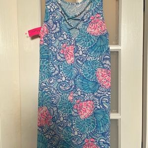 Lilly Pulitzer Kristin swing dress blue haven raising shell
